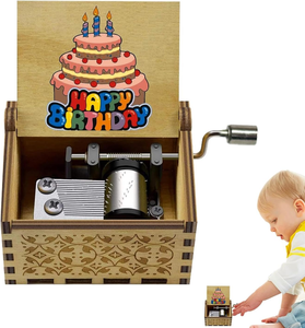 Caja de Música de Madera con Manivela, Instrumento Musical con Diseño Moderno, Función de Almacenamiento, Música Personalizable, Regalo de Cumpleaños - Product Image 6