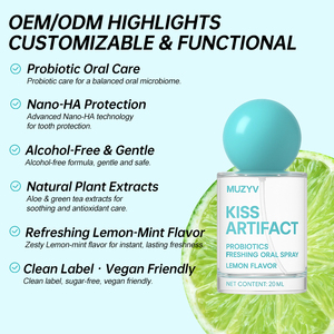 Fabrikant Op Maat Probiotica Orale Spray Mondspray Voor Slechte Adem Citroensmaak Verfrissende Deodorant - Product Image 2