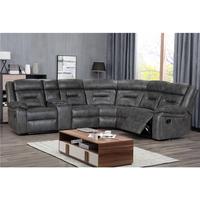Canapé d'angle inclinable HOMERS Power Corner en tissu avec fonction massage, haut-parleur Bluetooth, lumière LED et télécommande