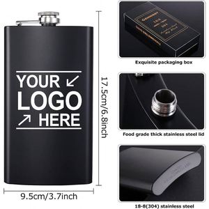 Mini gourde de hanche en acier inoxydable de 12 oz, portable, pour whisky, vin et alcool, pour hommes, vente en gros, logo personnalisé - Product Image 4