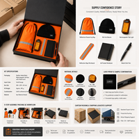 Maßgeschneidertes Halloween-Sicherheits-Giveaway-Set für Freiwillige mit Reflektierender Tasche, Mützenclip, Licht, Armband, Notizbuch und Stift vom Lieferanten