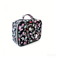 Trousse de Maquillage Portable Imprimée Motif Barbe à Papa Grande Capacité Imperméable Sac de Voyage Suspendu Pochette Cosmétique