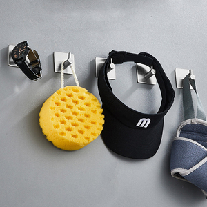 Ganchos auto-adesivos, impermeável no chuveiro ganchos para pendurar Loofah esponja toalhas Robes para banheiro escova níquel removível vara - Product Image 4