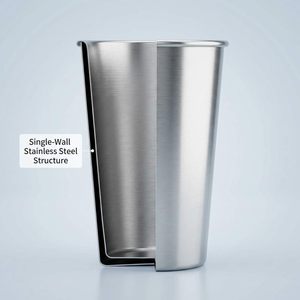 Vente en gros de verres à boire en acier inoxydable incassables empilables de 330 ml avec couvercle en PP, tasse à bière, tasse de voyage, camping, usage quotidien - Product Image 4