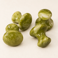 Masseur de tête en jade Xiuyan en forme de champignon, outil Gua Sha en pierre polie et lisse pour le visage et le corps, logo personnalisé, OEM, ODM, marque privée, bien-être