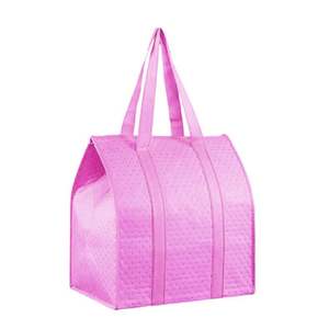 Custom Logo Letter Pattern <b>Lunch</b> Thermal Insulation <b>Bag</b> Zipper Foldable Non Woven Waterproof Supermarket Shopping Grocery Cooler - Product Image 4