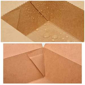 Schlussverkauf braune recycelte Packbox aus Kraftpapier in Lebensmittelqualität Salat-Sandwich Takeaway-Lunch-<span class=keywords><strong>Box</strong></span> 800 ml - Product Image 3