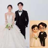 Modèle en résine personnalisé photo réelle DIY Q Figurine |   Décoration de bureau en impression 3D |   Cadeau unique pour un anniversaire ou un mariage |   Fabriqué en Chine