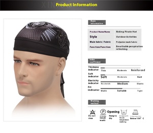 Bandana unisexe noir et blanc à double face imprimé, motif tie-dye à pois, motif œil de bête, foulard pour la tête, pour le cyclisme, la course à pied, les activités de plein air - Product Image 6