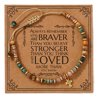 Bracelet ethnique vintage plaqué or pour homme, fait main avec pierres naturelles et perles d'espacement, stock explosif transfrontalier