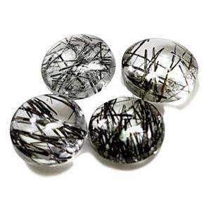 สีดำ rutile ควอตซ์พลอยแบนด้านล่างบนกระดานหมากรุกตัดรูปทรงและขนาดที่ตัดตามสั่งในราคาขายส่ง - Product Image 1