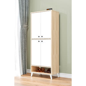 Meuble de rangement Imaj 4 portes en bois blanc-sonomo, organisateur de garde-manger à 9 étagères et étagère à chaussures, étagère utilitaire multifonction à 9 niveaux - Product Image 5