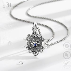 Merryshine 925 argento Sterling tre luna dea blu malvagio occhio turco ciondolo collana con ciondolo - Product Image 3