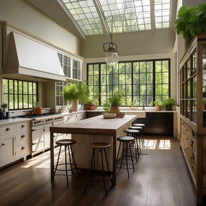 Îlot de <span class=keywords><strong>cuisine</strong></span> <span class=keywords><strong>pas</strong></span> <span class=keywords><strong>cher</strong></span>, nouveau, moderne, en chêne, armoire de <span class=keywords><strong>cuisine</strong></span> petite avec portes en verre - Product Image 1