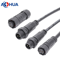 Connecteur étanche 3 broches IP68 personnalisé mâle-femelle à montage sur panneau pour éclairage LED extérieur