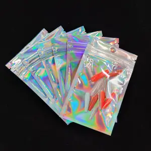 Laser ziplock bag manicure and eyelashes plastic bag factory outlet