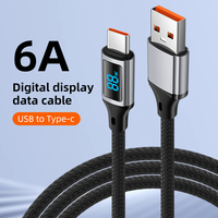 Cable USB Tipo-C a Tipo-C Multifunción de Carga Rápida Android de 6A con Pantalla Digital LeEco de 88W de Calidad Excepcional