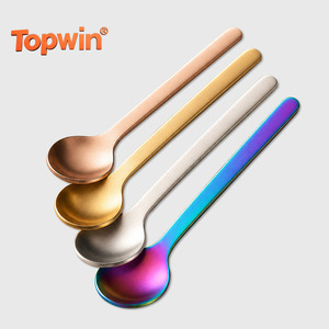 Wholesale Modern Kitchen Silver Gold Mini 304 Stainless Steel Spoon Satin Polish Flatware <b>Sets</b> Coffee Dessert Ice - Product Image 1