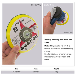 Plateau de ponçage auto-agrippant de 5 pouces (123 mm) avec 6 boulons, filetage 5/16-24T, pour le ponçage du bois, du métal et des meubles - Product Image 4
