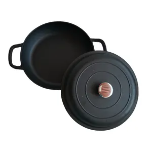 Diseño de tendencia, <span class=keywords><strong>cazuela</strong></span> aislada de hierro fundido de 30cm, olla redonda grande y poco profunda de fabricantes de fábrica - Product Image 1