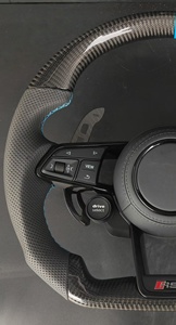 Volant de voiture personnalisé en fibre de carbone avec palettes de changement de vitesse pour <span class=keywords><strong>Audi</strong></span> RS A3 A4 <span class=keywords><strong>A5</strong></span> A6 A7 Q3 Q5 Q7 S3 S4 S5 S6 avec bouton Start-Stop - Product Image 5