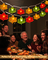 Guirlande lumineuse LED en forme de feuille d'érable pour la décoration d'automne, lumières 3D en forme de feuille d'érable pour Thanksgiving, éclairage décoratif pour fête, véranda et fêtes
