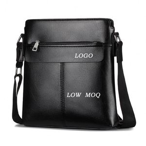 High Quality Custom Print Logo Waterproof <b>Soft</b> PU <b>Leather</b> Fashion Vintage Letter Pattern Messenger Shoulder <b>Bag</b> for Men - Product Image 3