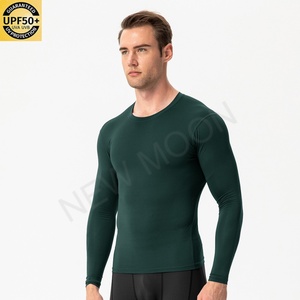 Camiseta Deportiva para Hombre, Camiseta Informal para Gimnasio, Transpirable, de Secado Rápido, Manga Larga, Poliéster, Ajustada, para Deportes al Aire Libre - Product Image 1