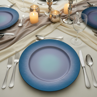 Assiettes de présentation de luxe dorées de 13 pouces en gros pour mariage, motif personnalisé, réutilisables, durables, pour la décoration de fêtes à domicile et d'événements de mariage