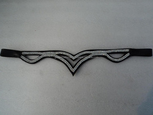 Correa de cuero con relleno de doble forma de V para mujer, banda de cuero para cejas de caballo con cristal, nuevo diseño, venta al por mayor - Product Image 3