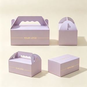 Caja para Pasteles con Logotipo Personalizado, de Calidad Alimentaria, con Asa, Caja de Cartón para Cupcakes, Caja para Comida <span class=keywords><strong>Feliz</strong></span>, para Regalos de Boda y Entrega - Product Image 4
