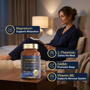 Integratore per un Sonno Sano in Stock: Capsule di Magnesio Glicinato Puro, Formula Minerale Erboristica Complessa, <span class=keywords><strong>Complesso</strong></span> di Magnesio per Adulti - Product Image 2