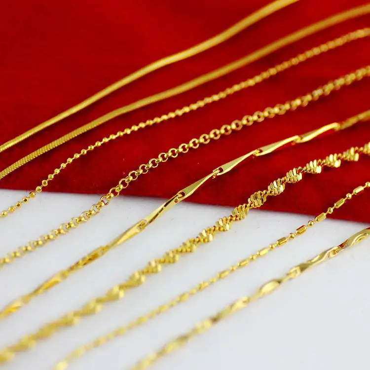 HD0004 2020 Dubai takı 24k altın dolgulu kaplama uzun boyun zinciri kolye erkekler için yeni altın zincir tasarım ve kadın