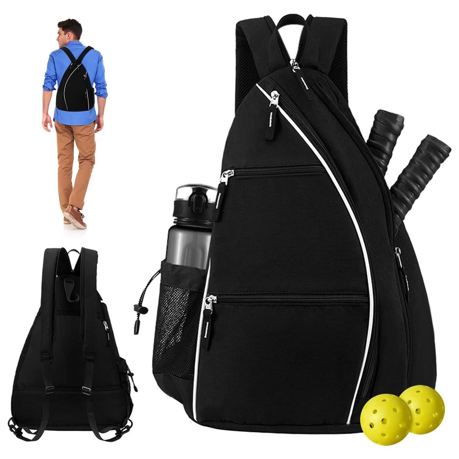 Pickleball racquet bag [black] - 35l