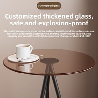 Table d'appoint en fer pour salon, table de chevet pour chambre à coucher, style crème minimaliste, petite table basse à double vitrage