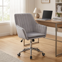 Fauteuil de bureau de luxe en velours nordique, réglable en hauteur, pivotant, avec roulettes silencieuses, pour zone de travail