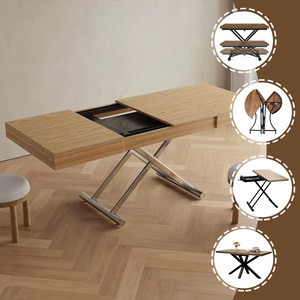 High-quality <b>folding</b> dining <b>table</b>, <b>small</b>, multi-functional, minimalist, modern Nordic style, expandable, space-saving dining - Product Image 1