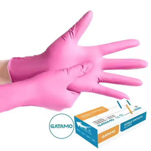 Gants d'inspection de sécurité sans poudre BSS007, rose, Aza, gants synthétiques jetables sans poudre, à base d'azote - Product Image 3