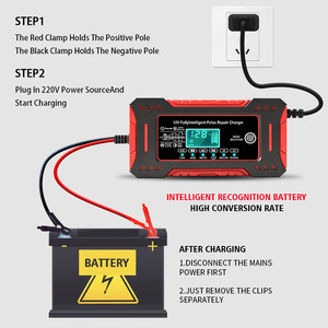 Station de charge intelligente à impulsions 12V6A 72W pour batteries de voiture et de moto, avec affichage LED - Product Image 5