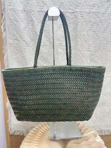 Sac <span class=keywords><strong>de</strong></span> shopping <span class=keywords><strong>de</strong></span> <span class=keywords><strong>luxe</strong></span> en cuir véritable tressé à la main, grand format, pour femme, avec poignée supérieure, style panier français, vente chaude en gros direct usine - Product Image 6