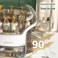 Grand organisateur de maquillage à 3 niveaux avec 10 tiroirs pour la vanité, le comptoir de salle de bain, le rangement des produits de soin de la peau, la commode, l'étui de présentation de cosmétiques