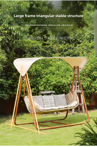 Silla Columpio de Acero para Exteriores, para Patio y Villa, Silla <span class=keywords><strong>Mecedora</strong></span> Doble, <span class=keywords><strong>Hamaca</strong></span> Popular para Patio, Muebles de Jardín para Exteriores - Product Image 5