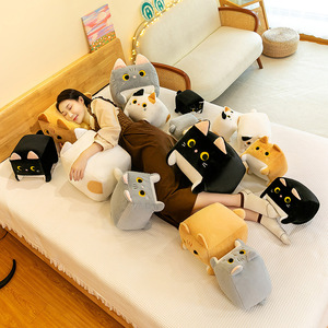 Peluche chat cube carré en gros, adorable coussin en forme de bloc, animal en peluche moelleux pour décoration de canapé, cadeau de fêtes - Product Image 4