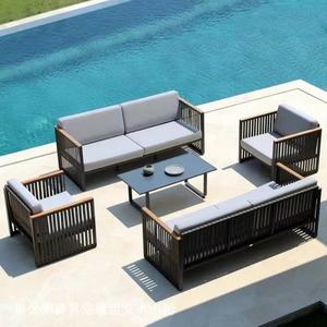 Sofa Taman Aluminium Alloy Modern Sederhana Kasual Terbaru 2025, Set Sofa Tunggal dengan Meja Kopi, Furnitur Luar Ruangan, Penjualan Terbaik 2026 - Product Image 1