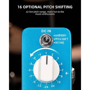 Pédale de changement de tonalité Lekato, aluminium bleu, compacte, effet de guitare, True Bypass, pédale musicale - Product Image 3