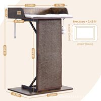 Arbre à chat de luxe moderne en bois massif pour chats de grande taille d'intérieur, 86 cm de haut avec design durable recouvert de sisal et grand lit-perchoir