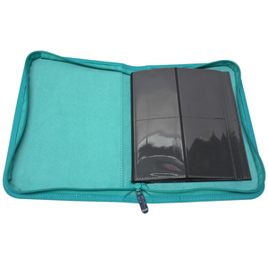 Matériau en cuir PU 4 poches Archivage Safe Pages Porte-cartes à collectionner Classeur avec fermeture à glissière - Product Image 5