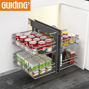 Steel Kitchen Cabinet Door Tray Organizer Hardware Nano Spray Plating Magic <strong>Corner</strong> Storage <strong>Basket</strong> for Kitchen <strong>Corner</strong> - Product Image 5