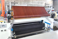 Ligne de laminage à chaud PUR - Machine de laminage de films PVC, PET, CPL pour revêtements de sol en bois, panneaux muraux, portes d'armoires et de placards