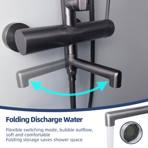 Kaiping Factory Acero inoxidable 304 Oro cepillado Expuesto Juego de mezclador de ducha de 3 funciones Sistema de ducha de lluvia para hotel - Product Image 4